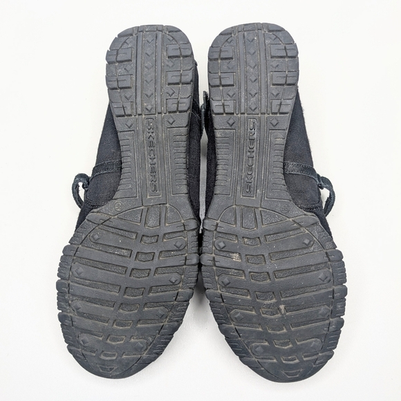 Y2K Skechers Black Suede Strappy Ballet Flats Sneakers - Picture 7 of 8